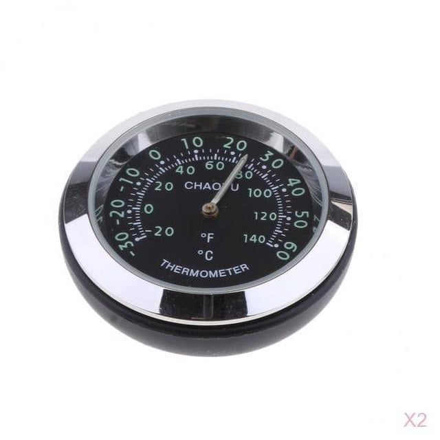 2x Termómetro Del Tablero De Instrumentos Del Automóvil, Indicador De Temperatura Giratorio Ajustable A 360 degree, Interior Del Probador De Temperatura, D