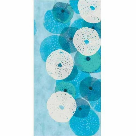 Blue And White Abstract Art Abstract Jellyfish Vector Illustration Coastal Texture Painting Blue & White Canvas Art by Pied Piper Creative ()
