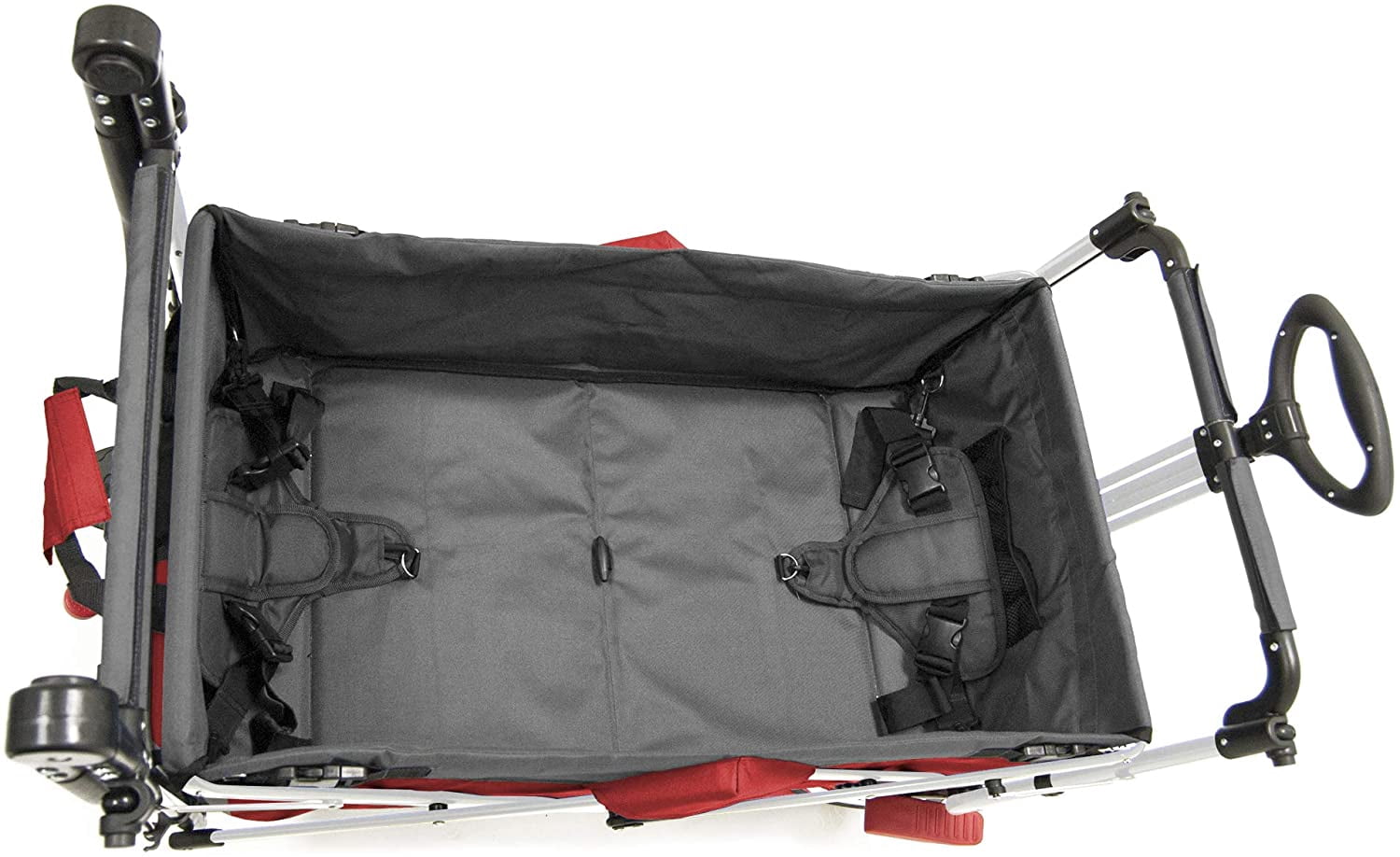 Creative Outdoor Push Pull Collapsible Folding Wagon Stroller Cart for Kids | Red