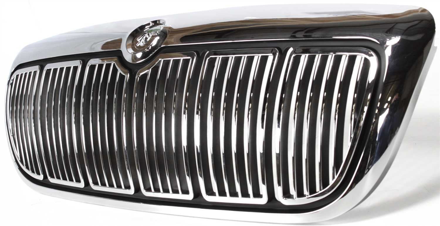 Grille Assembly Compatible With 1998-2002 Mercury Grand Marquis Chrome Shell with Painted Black Insert
