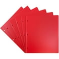 thumbnail image 2 of JAM Paper Heavy Duty Plastic 3 Hole Punch School Folders with Pockets, Red, 6/Pack, 2 of 5