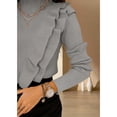 thumbnail image 4 of Women's Ruffle Sweaters Mock Neck Fall Fitted Pullover Sweater Tops, 4 of 5