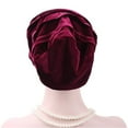 thumbnail image 6 of SPRING PARK Women's Elegant Velvet Stretch Turban Hat Lady's Hijab Cap Hair Loss Head Scarf Cover Headwear Cap, 6 of 6