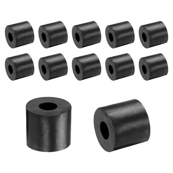 12 Packs Rubber Spacers 25mm OD, 10mm ID, 22mm Height Round Anti Vibration Spacer Thick Rubber Washers