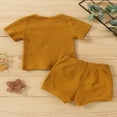 thumbnail image 2 of Baby Sets Ribbed Knit Short Sleeve T-shirt Shorts, 2 of 6