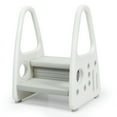 thumbnail image 2 of Topcobe Kids Step Stool Learning Helper with Armrest for Kitchen Toilet Potty Training, Toddler Tower, Gray, 2 of 8
