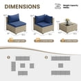 thumbnail image 5 of POTEBAN 9 PE Resin Weatherproof Outdoor Conversation Sets with Chairs and Table, Navy Blue, 5 of 9