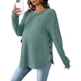 thumbnail image 3 of Women'S Maternity Shirt Long Sleeve Maternity T-Shirt Sport Top Tunic Top Mom Outfit Green XL, 3 of 10