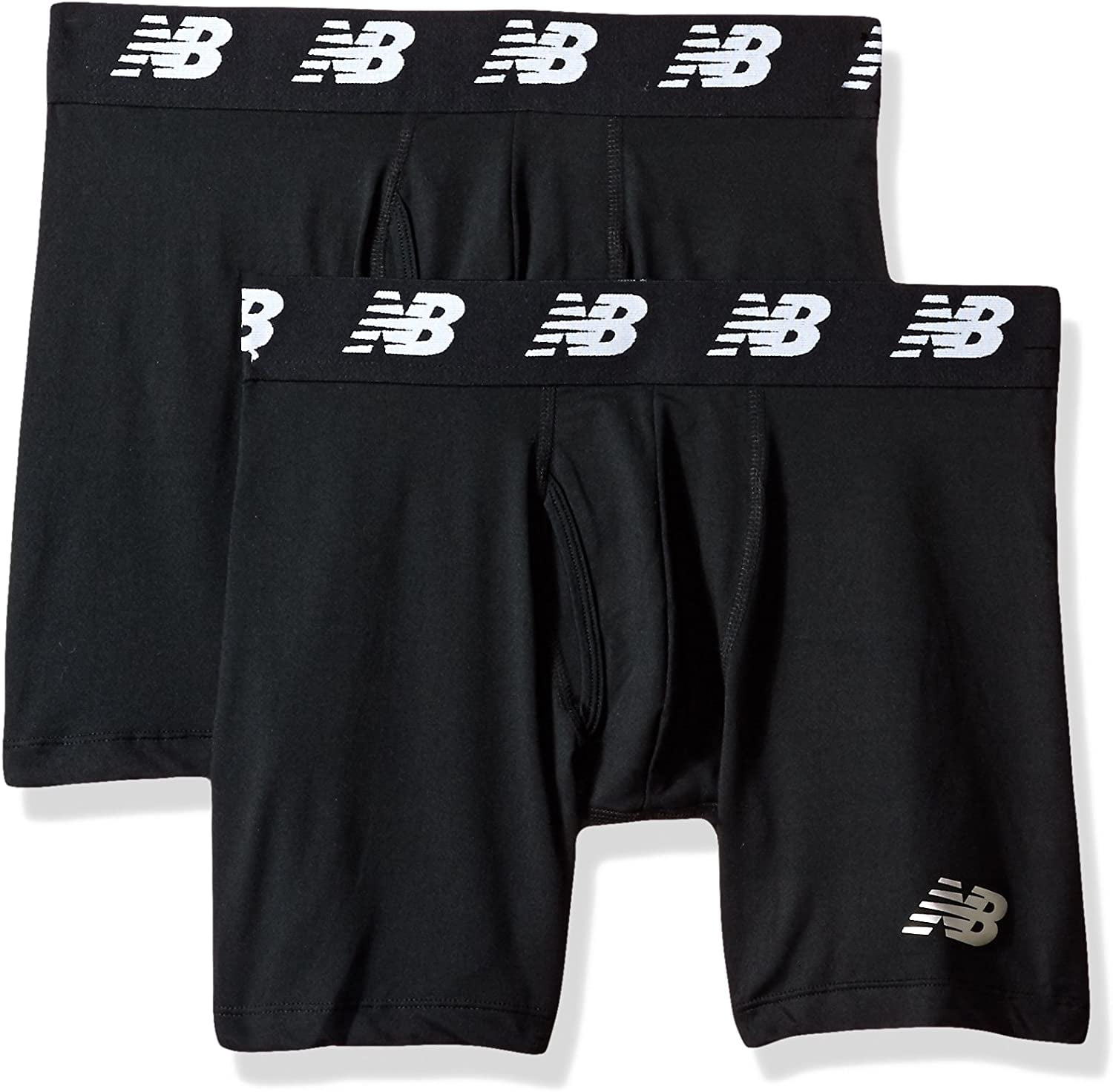 New Balance Mens Premium Performance 6" Boxer Brief Underwear (Pack of