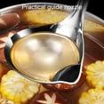 thumbnail image 3 of Farfi Soup Ladle Long Handle Scalding Resistant Stainless Steel Oil Filter Skimmer Spoon Cookware Supplies (size S), 3 of 13