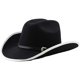 thumbnail image 1 of Wide Brim Fedora Cap for Party Cowboy Hat Simple Magician JazzHat Adult Women Men Unisex Top Hat Masquerade Accessories brown, 1 of 4