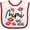 White and Red, variant on Inktastic Mimi Was Here Red Kisses Boys or Girls Baby Bib