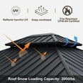 thumbnail image 6 of PURPLE LEAF 10' X 12' Permanent Hardtop Gazebo Aluminum Gazebo with Galvanized Steel Double Roof for Patio Lawn and Garden, Curtains and Netting Included, Gray, 6 of 18