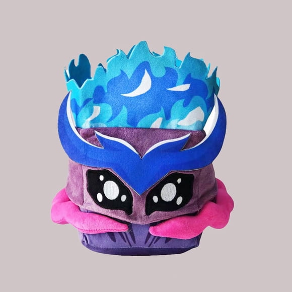 Blox Fruits Spirit Fruit Plush Toy, Soft Stuffed Plushie for Kids and Fans, Blue Purple Flame Game-Inspired Collectible Pillow, Gift for Boys Girls