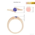 thumbnail image 5 of ANGARA Natural Bar-Set Solitaire Round Tanzanite Bypass Ring in 14K Rose Gold for Women (Size-5mm) | December Birthstone, Birthday, Anniversary, Jewelry Gift for Women | Natural Tanzanite Ring, 5 of 9