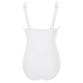 thumbnail image 5 of WREESH Womens One Piece Swimsuit Tummy Control V Neck Bathing Suit Fashion Matching Multi-Color Printed Swimsuit Tight Fitting and Gathering Swimsuit White, 5 of 8