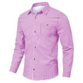 thumbnail image 3 of Hpapadks Mens Casual Shirts Short Sleeve Button Down Oktoberfest Plaid Print Blouses Beach Loose Fit Dress Shirts for Men Purple S, 3 of 4