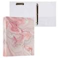 thumbnail image 3 of Iauyy PVC Round Ring Binders, 200 Page Capacity, 2 Pack，Pink and White Swirls Resemb, 3 of 8