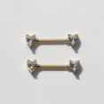 thumbnail image 6 of Nipple Rings - Surgical Stainless Steel Gold Silver Pink Blue Purple CZ Heart Butterfly Flower Bow Jewelry - 14 Gauge Nipple Bars and Barbells, 6 of 6