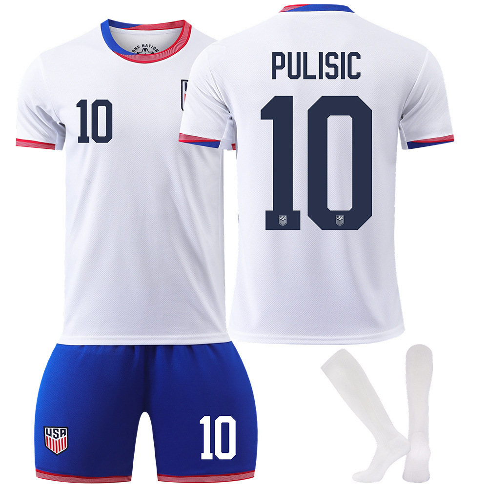 Pulisic No.10 Jersey Soccer Men Boys Kids Youth Copa America 2024 USA ...