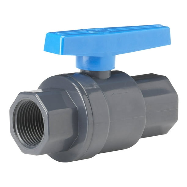 Válvula esférica Homewerks PVC FIP 1-1/4 pulgadas, palanca de puerto completo, gris