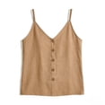 thumbnail image 4 of SwiftWear Women's V Neck Camisole Button Front Loose Fit Spaghetti Strap Summer Tank Top Cotton Casual Tops for Daily Beach Vacation, 4 of 6