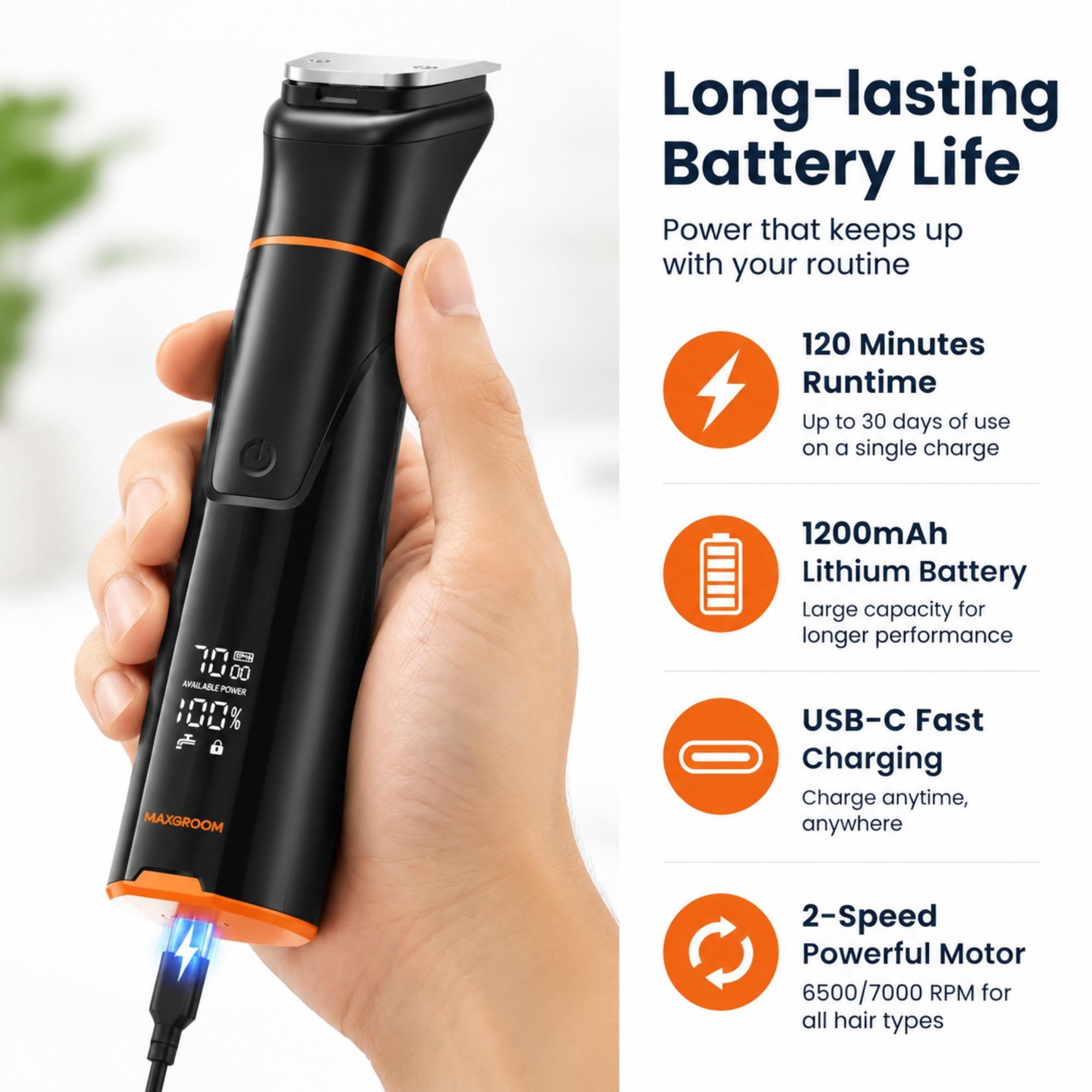 Manscape All-in-One Beard Trimmer for Men, Dual-Speed Electric Waterproof Razor Shaver for Mustache, Facial, Beard Styler, Mens Beard Grooming Kit with LED Display, Type-C Rechargable, Charging Dock