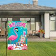 thumbnail image 3 of AMHNF Welcome Flamingo Garden Flag With Tropical Design For Home Outdoor Garden Yard Decor 12x18 inch, 3 of 5