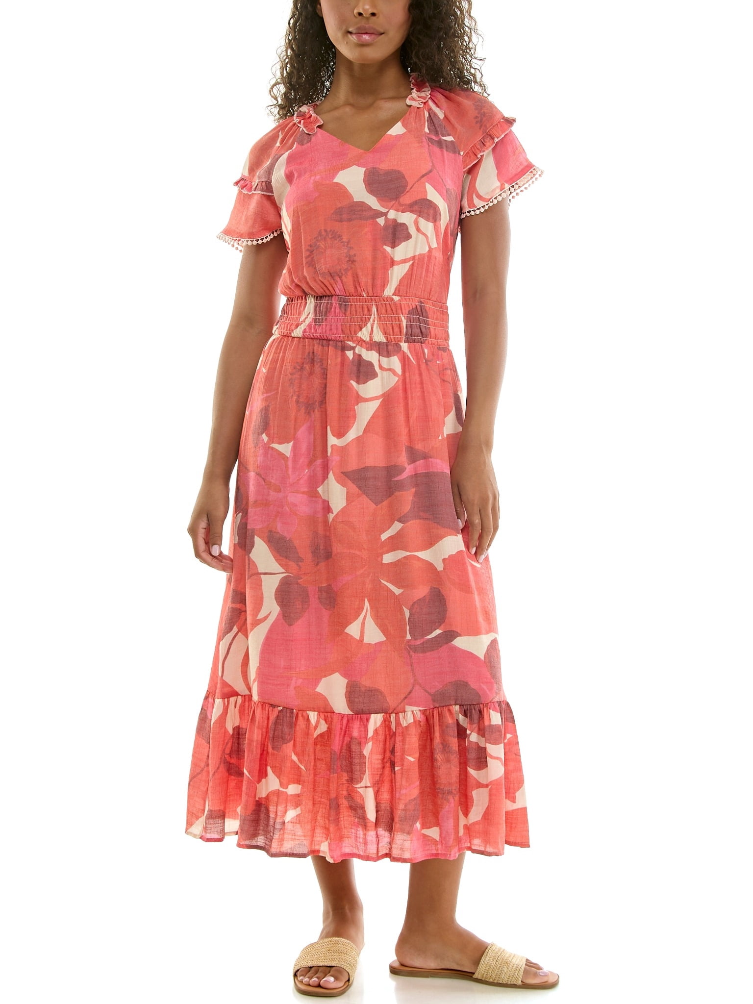 Nanette Lepore Women's Maxi Slub Dress With Bottom Fringe, Sizes XS-XXXL