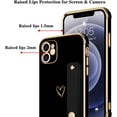 thumbnail image 5 of Compatible with iPhone 11 Case for Women Girls, Bling Luxury Plated Bumper with Cute Love-Heart Design, Adjustable Hand Strap Stand, Raised Edges Shockproof Protection for iPhone 11 - Black, 5 of 16
