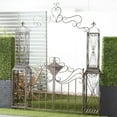 thumbnail image 3 of DecMode Traditional Metal Arch with Botanical Design Garden Arbors with Latch Lock Closure, 78"W x 94"H, 3 of 18