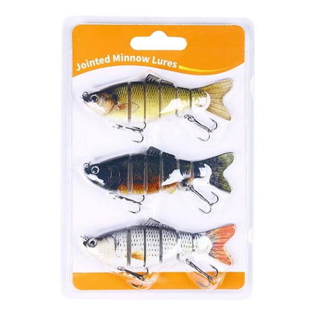 3/5Pcs Minnow Fishing Lures Wobbler Multi Jointed 6 Segment Hard Baits Crankbaits Walleye Swimbait for Saltwater Fishing