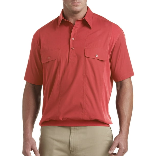 Harbor Bay by DXL Big and Tall Men's BandedHem Polo Shirt, Cranberry
