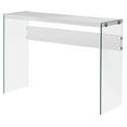 thumbnail image 3 of Monarch Specialties Contemporary Accent Console Table with Tempered Glass, White, 3 of 5