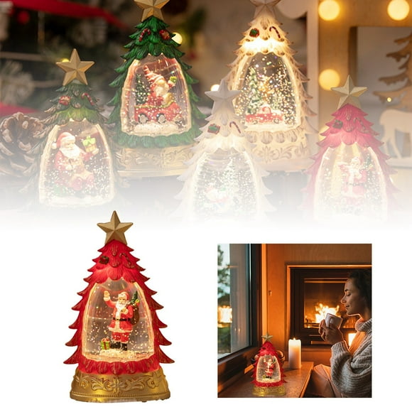 Christmas Decoration Luminous Christmas Tree Christmas Desktop Ornaments Luminous Night Light Christmas Snow Scene Christmas Luminous Crystal Decoration Ornaments
