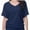 Navy Blue, variant on Womens Solid Short Sleeve V-Neck Boat Neck Dolman Top with Side Shirring Drape Tunic