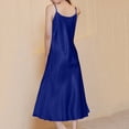 thumbnail image 4 of Jalioing Spaghetti Strap Satin Nightgown for Women Sleeveless V Neck Full Slip Dress Comfy Silky Nightdress, 4 of 7