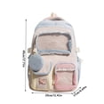 thumbnail image 2 of Backpack for kids with Cute Bow Tie Printed School Bag Clear Front Pocket & Lace Trim Detail Bookbag Kawaii Casual Travel Daypack Bag for Student, 2 of 4