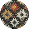 thumbnail image 2 of Addison Rugs Mayfield Premium Machine Washable Transitional Aztec Black Round Rug, 8' x 8', 2 of 6