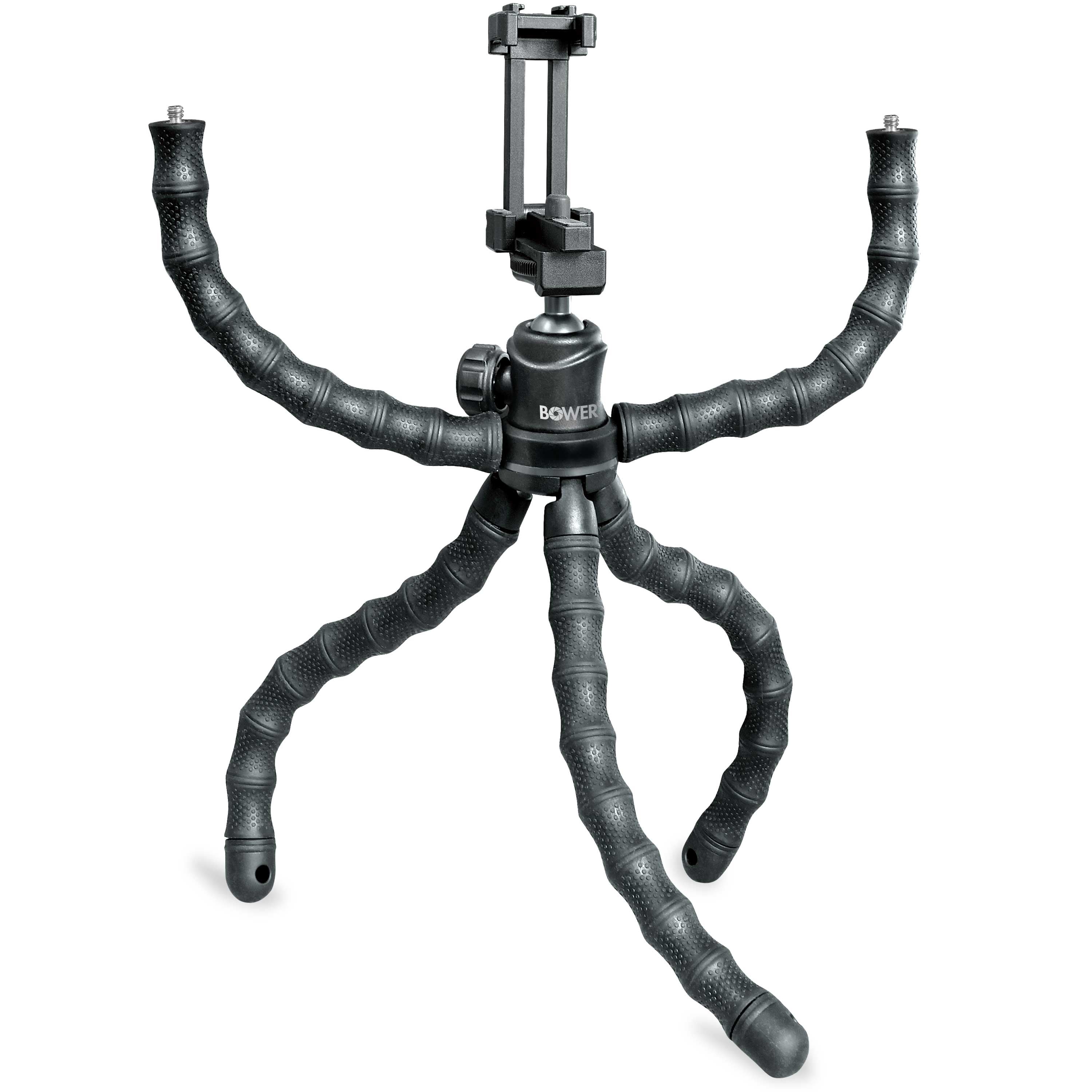 Bower 14- inch Grappling Vlogging Flexible Tripod with Ball Head for Content Creation; Black