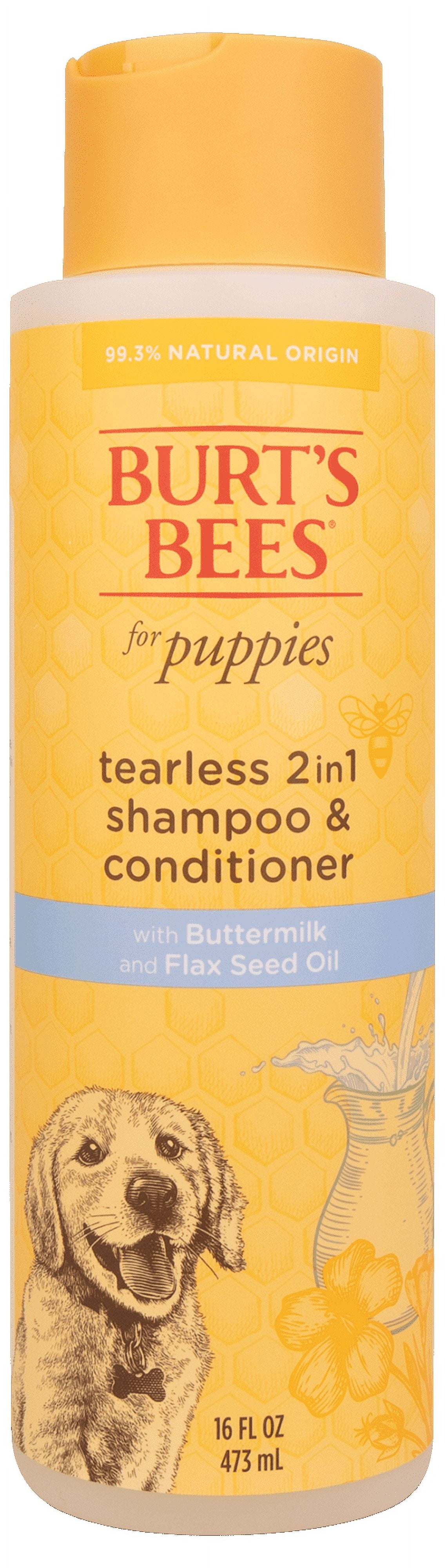 (3 pack) Burt's Bees Natural Pet Care Tearless 2 -1 Dog Puppy Shampoo Conditioner Buttermilk and Linseed Oil