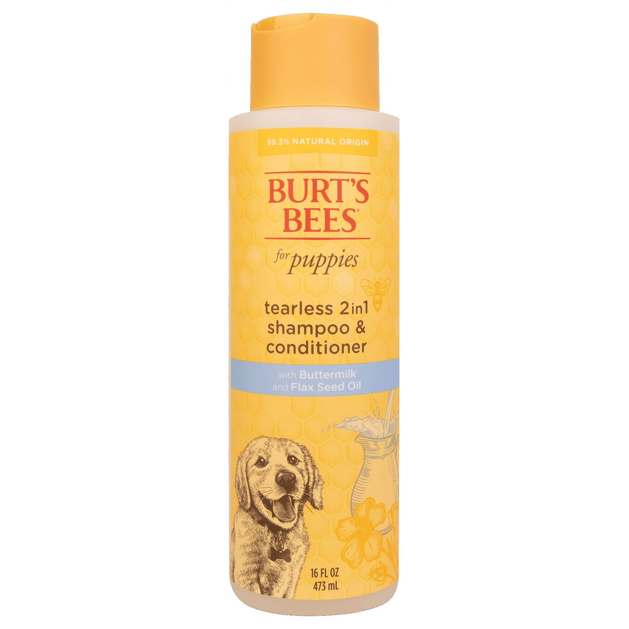 Burt's Bees Natural Pet Care Tearless 2 -1 Dog Puppy Shampoo Conditioner Buttermilk and Linseed Oil