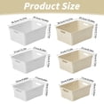 thumbnail image 3 of Plastic Storage Basket Organizer, Fmnung Kitchen Cabinet Storage Bin with Breathable Holes, Stackable Vegetable Fruit Holder for Snacks Sundries, Desktop Home Organization, 9.8 x 3.9 x 6.7 Inch, 3 of 7