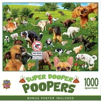 MasterPieces Super Dooper Pooper 1000 Piece Jigsaw Puzzle - Eco-Friendly Dog Park Scene