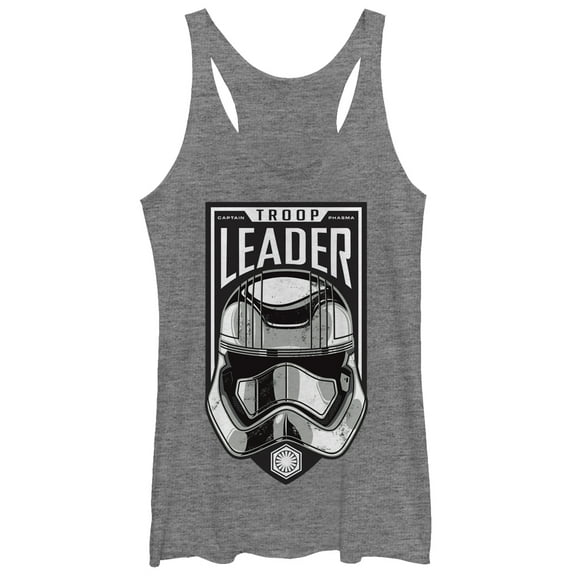 Women's Star Wars The Force Awakens Captain Phasma Troop Leader Racerback Tank Top Gray Heather X Large