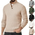 thumbnail image 4 of Men's Cable Knit Henley Sweater Long Sleeve Button Neck Casual Pullover Top, 4 of 4