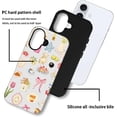 thumbnail image 5 of Compatible with iPhone 16 Plus Case - Hybrid Heavy Duty 2 in 1 Full Body Rugged Shockproof Protection Glossy Case for iPhone 16 Plus - Retro Patchwork Flower Bow, 5 of 5