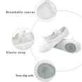 thumbnail image 2 of Stelle Canvas Ballet Shoes Spit Dance Slippers Flats Yoga Adjustable Bowknot Dance Shoes for Toddler Girls,White,8 Big Kids, 2 of 7