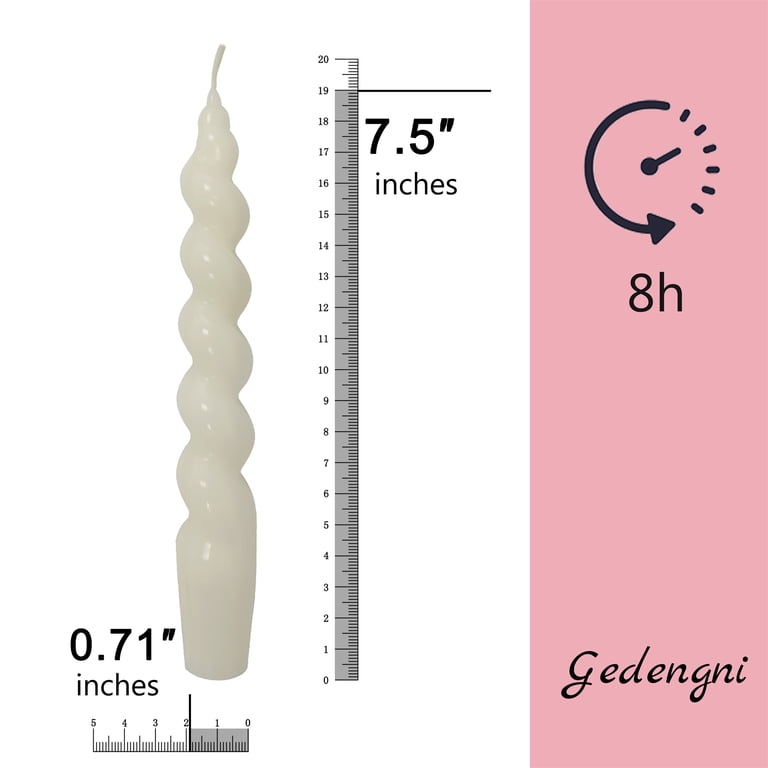 FCMSHAMD White Spiral Taper Candles, 2-Pack photo 3