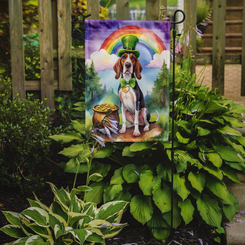 English Coonhound St Patrick's Day Garden Flag 11.25 in x 15.5 in
